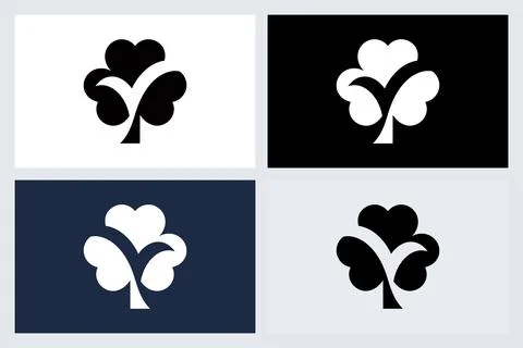 Shamrock Clover Leaf Vector Icon Set Stock Illustration