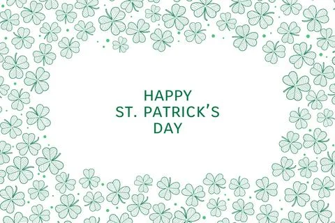 Shamrock clover leaves frame, border with copy space Stock Illustration
