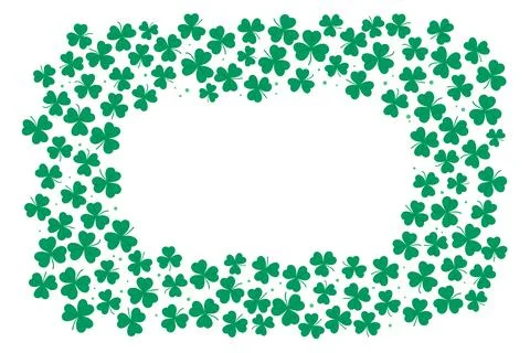 Shamrock clover leaves frame, border with copy space Stock Illustration