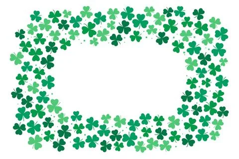 Shamrock clover leaves frame, border with copy space Stock Illustration