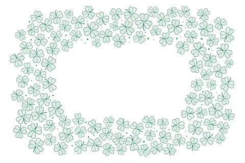 Shamrock clover leaves frame, border with copy space Stock Illustration