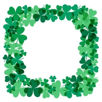 Shamrock clover leaves frame, border with copy space Stock Illustration