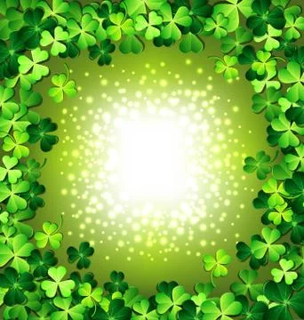 Shamrock frame for St. Patrick's day card Stock Illustration