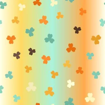Shamrock glowing background. Seamless vector pattern Stock Illustration