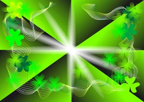Shamrock on a green background Stock Illustration
