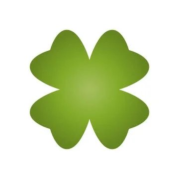 Shamrock - green gradient four leaf clover icon. Good luck theme design element Stock Illustration