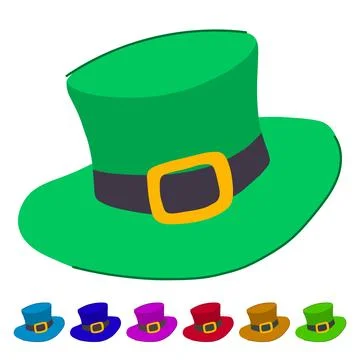 Shamrock green hat patrick vector cartoon graphic Stock Illustration
