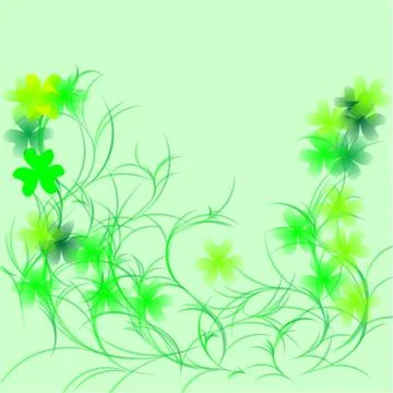 Shamrock on a green Stock Illustration