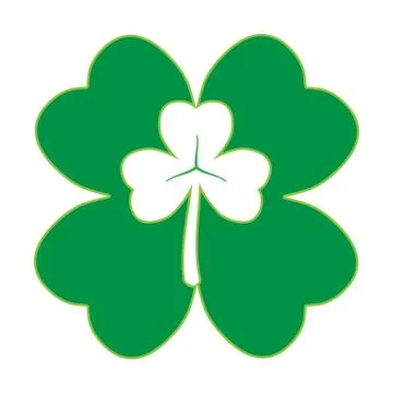 Shamrock Green&amp;White Stock Illustration