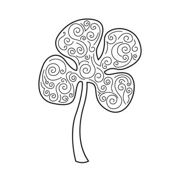 Shamrock leaf. Four leaf clover. Irish luck symbol. St Patricks day design Stock Illustration