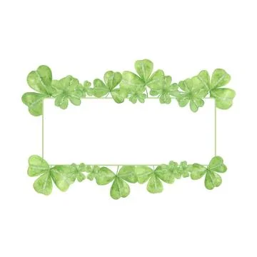 Shamrock leaves rectangular frame, symbol of Ireland St Patrick's day 스톡 일러스트