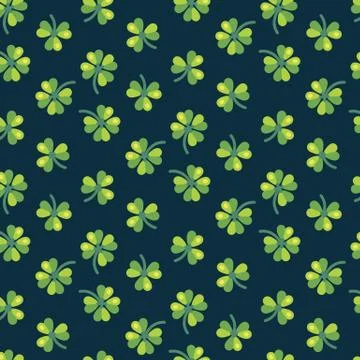 Shamrock leaves seamless pattern. St Patrick's Day green background Stockillustratie