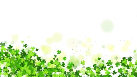 Shamrock or clover leaves flat design green backdrop pattern loop animation Stock Footage 263325876