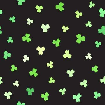 Shamrock pattern. Seamless vector background Stock Illustration