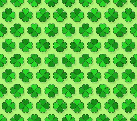 Shamrock pixel art pattern seamless. 8 bit Clover background. pixelated St.Pa 스톡 일러스트