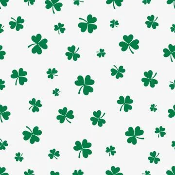 Shamrock print seamless pattern with three leaf clovers for Saint Patrick's Day Illustration