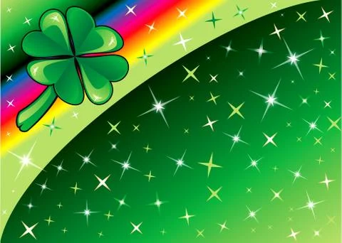 Shamrock Rainbow Background Stock Illustration