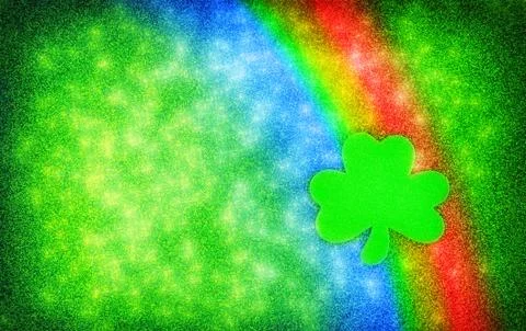 Shamrock Rainbow Sparkle Background Stock Illustration