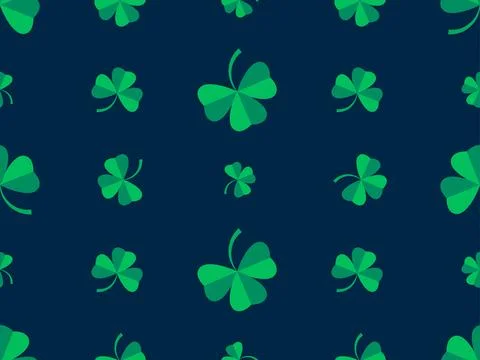 Shamrock seamless pattern for St. Patrick's Day. Green three-leaf clover is.. Illustrazione stock