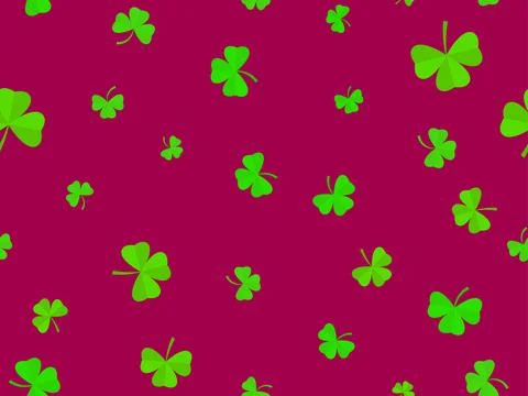 Shamrock seamless pattern for St. Patrick's Day. Green three-leaf clover is.. Stock Illustration