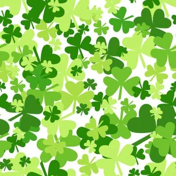 Shamrock Seamless Patterns Set Creative Clover Background For Saint Patricks Day Stock Illustration