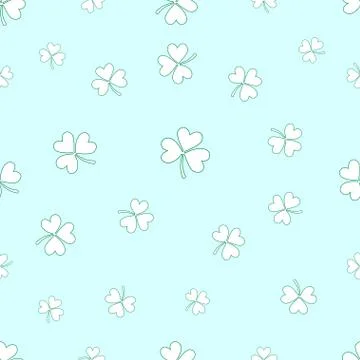 Shamrock seamless print pattern with three leaf clovers for Saint Patrick's Day Иллюстрация