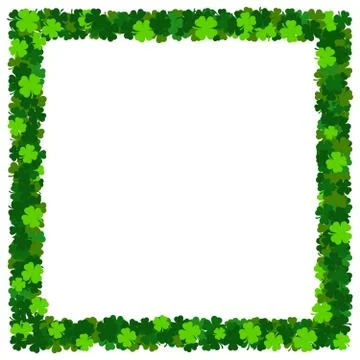 Shamrock St Patricks frame. Blank holiday irish clover border postcard イラスト素材