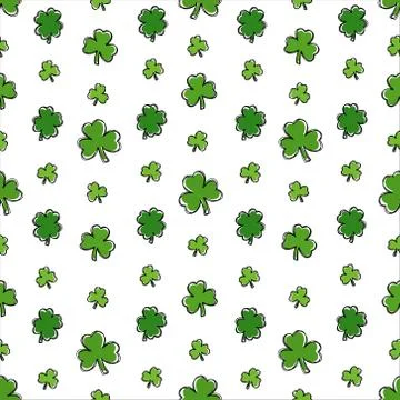 Shamrock St'Patrick holiday seamless pattern Stock Illustration