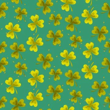 Shamrock trefoil leaf seamless vector pattern 스톡 일러스트