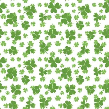 Shamrock vector texture. Clover seamless pattern イラスト素材