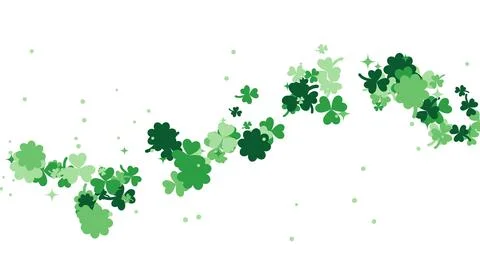 Shamrock wave with sparkles on white, St. Patrick's Day Stock Illustration