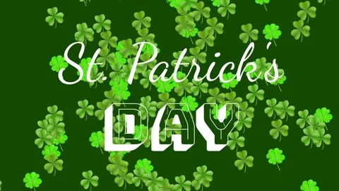 Shamrocks entering from top, St Stock Footage 329455082