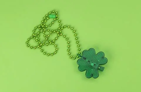 Shamrocks necklace preparing for St Patrick day Stock Photos