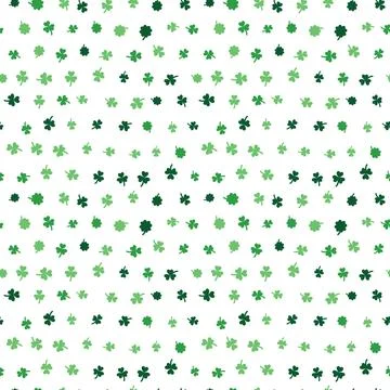 Shamrocks seamless pattern, green on white Illustrazione stock