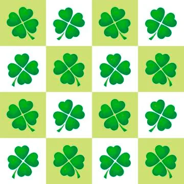 Shamrocks Tiles Pattern Background イラスト素材