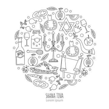 Shana Tova label vector Stock Illustration