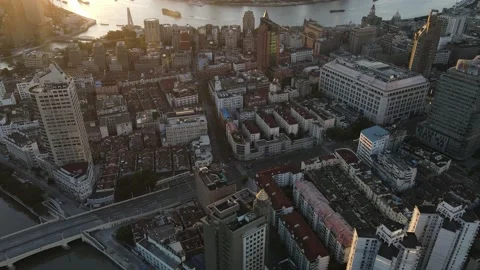 Shanghai from Above Stock Footage 136662696