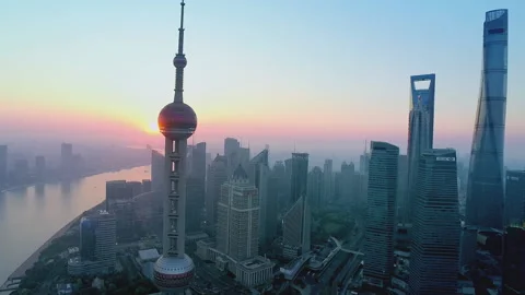 Shanghai aerial footage and skyscrapers August 2019 Stock Footage