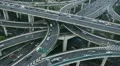 Shanghai Aerial View Elevated Freeway Cars Traffic Jam Congestion Busy Commuters HD Footage