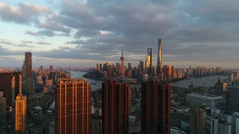 Shanghai Aerial View Stock Footage 81889897