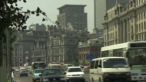 Shanghai The Bund Architecture Stock Footage 131300545