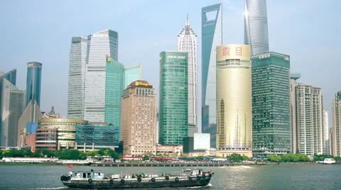 Shanghai the bund Lujiazui skyline Stock Footage 65794591