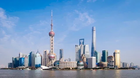 Shanghai bund skyline Video stock 48113743