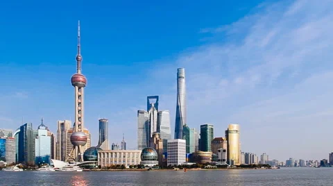 Shanghai bund skyline 库存影片 48186360