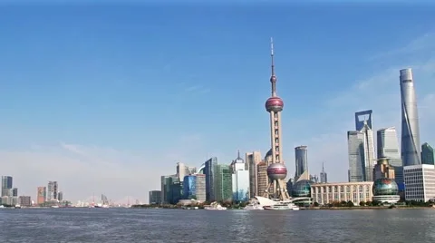 Shanghai bund skyline Stock Footage 48186374