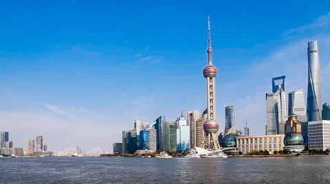 Shanghai bund skyline Stock Footage 48186689