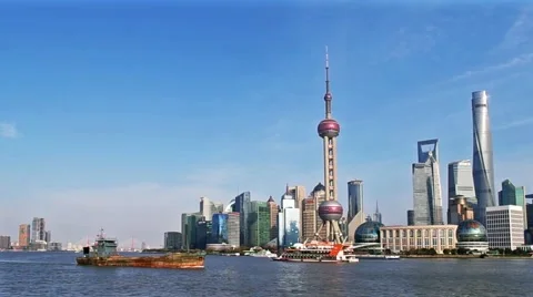 Shanghai bund skyline 库存影片 48187765