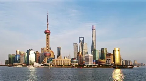 Shanghai bund skyline 库存影片 48189766