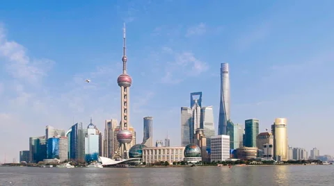 Shanghai bund skyline 库存影片 48192155