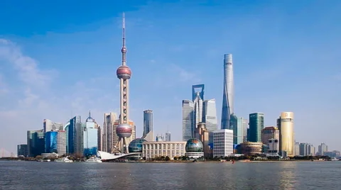 Shanghai bund skyline 库存影片 48194750